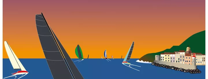 Au large de Saint Tropez : 5 Class40 en solo au départ