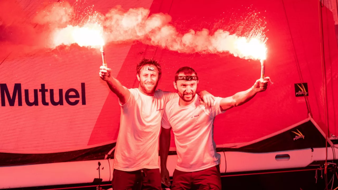 Ian Lipinski et Adrien Hardy (Crédit Mutuel), vainqueurs de la Transat Jacques Vabre Normandie le Havre !