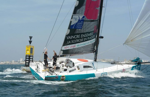 Arrive de Solidaires en peloton sur la 2me tape des Sables-Horta
